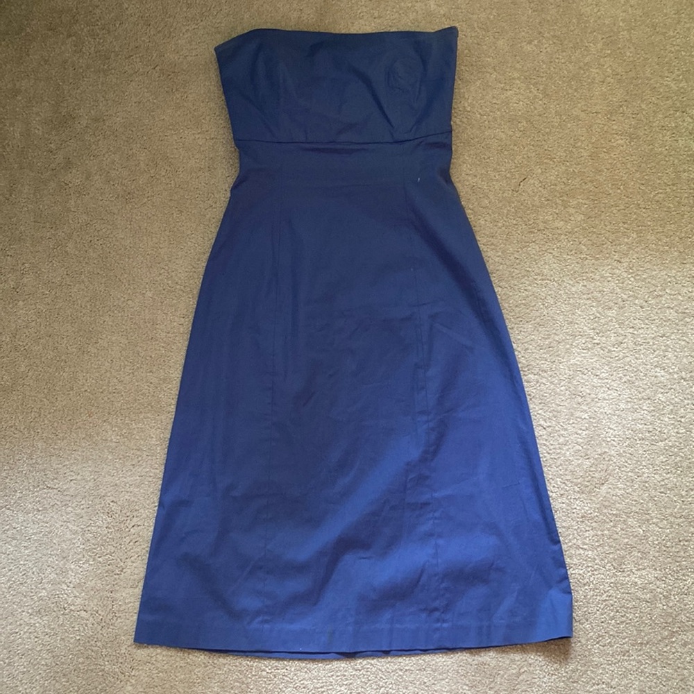 Express strapless blue dress